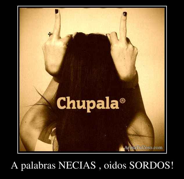 A palabras NECIAS , oidos SORDOS!