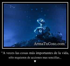 “A veces las cosas más importantes de la vida,