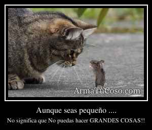 Aunque seas pequeño ....