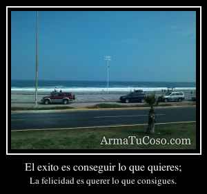 El exito es conseguir lo que quieres;