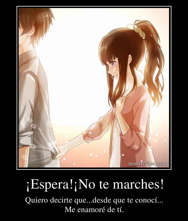 ¡Espera!¡No te marches!