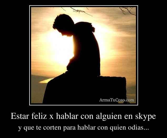 Estar feliz x hablar con alguien en skype
