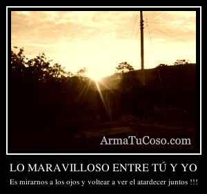 LO MARAVILLOSO ENTRE TÚ Y YO
