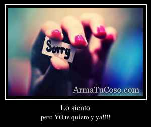 Lo siento