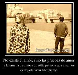 No existe el amor, sino las pruebas de amor