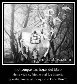 no rompas las hojas del libro