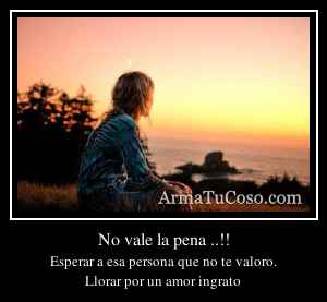 No vale la pena ..!!