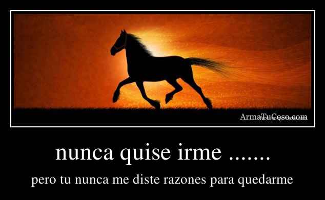 nunca quise irme .......