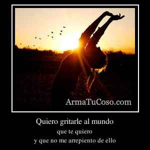 Quiero gritarle al mundo