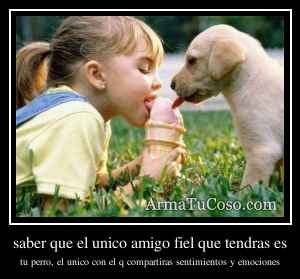 saber que el unico amigo fiel que tendras es