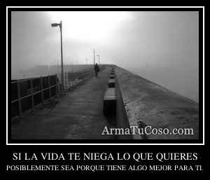 SI LA VIDA TE NIEGA LO QUE QUIERES