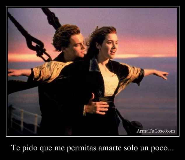 Te pido que me permitas amarte solo un poco...