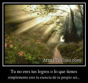 Tu no eres tus logros o lo que tienes