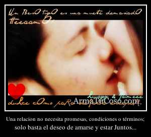 Una relacion no necesita promesas, condiciones o términos;