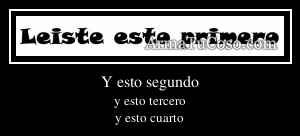Y esto segundo