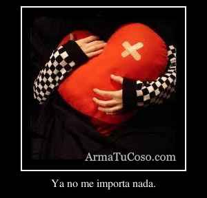 Ya no me importa nada.